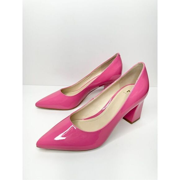 Marc Fisher Pumps Womens Size 5.5 Zala in Barbie Pink Leather Pointed Toe Heels - Picture 3 of 11